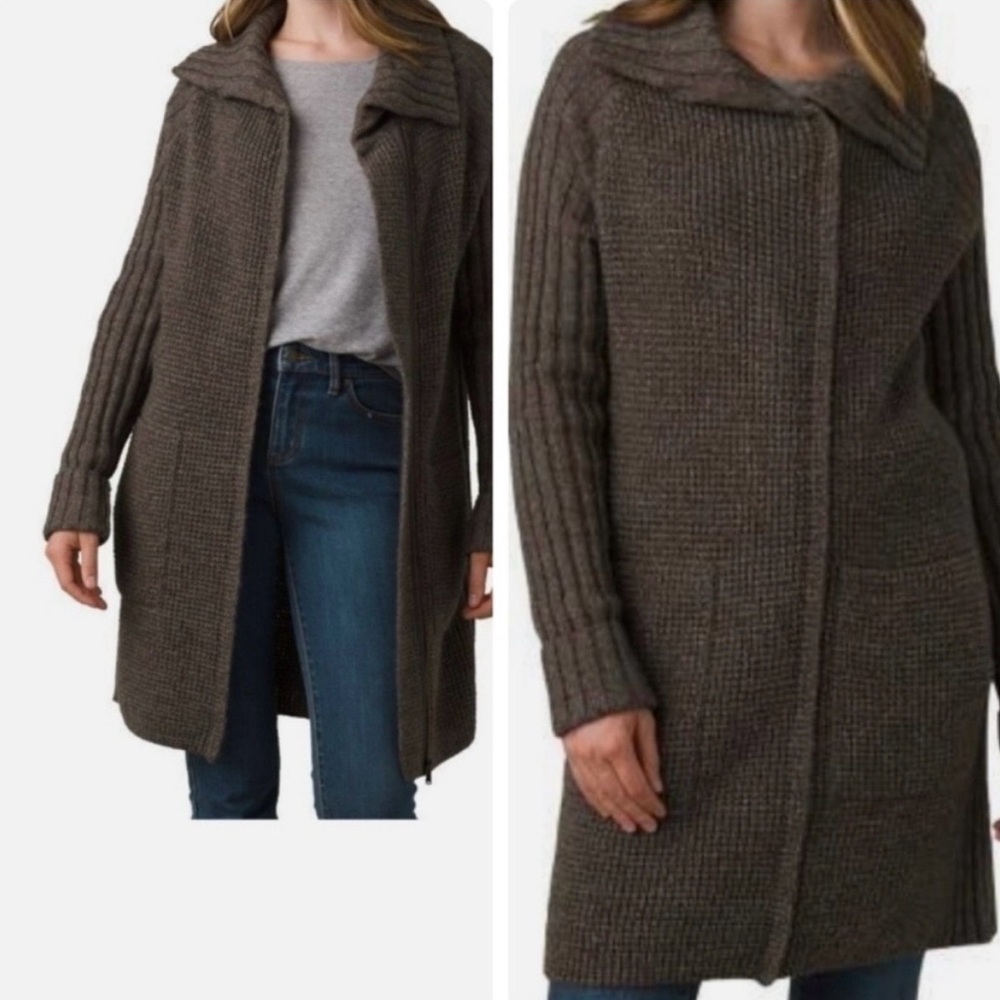 PrAna Yunna Organic cotton etc blend Full Zip Cardigan with pockets sz small